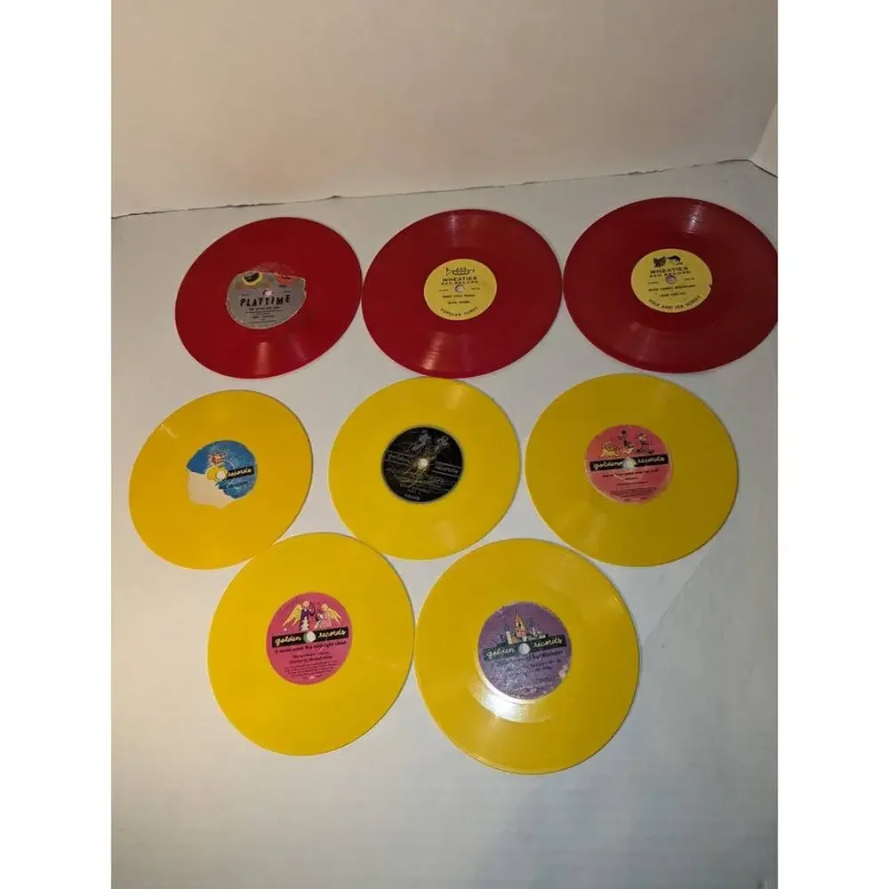 Lot Children's Yellow Golden Red Wheaties Children's Records Playtime Christmas